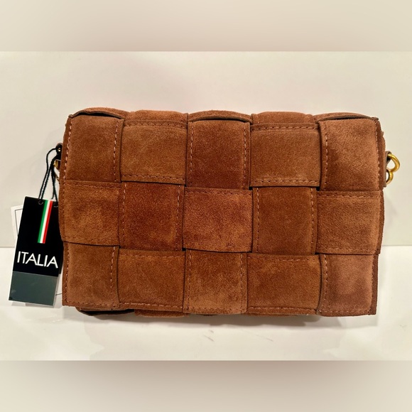 New! Viola Castellani Milano Italy Medium Crossbody Bag Cinnamon Brown - Picture 9 of 9